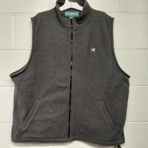 Vintage Big Dogs Full Zip Vest Oversize Mens Fits L XL 2XL Gray Knit Sweater 90s